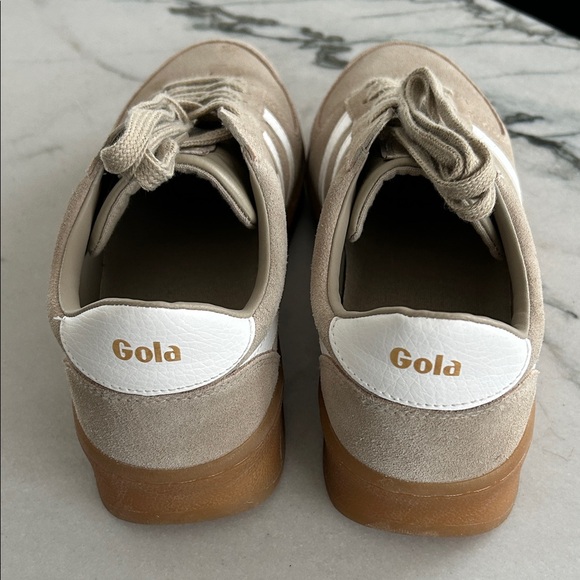 Gola Grand Slam Tan and White Sneakers - Picture 2 of 9